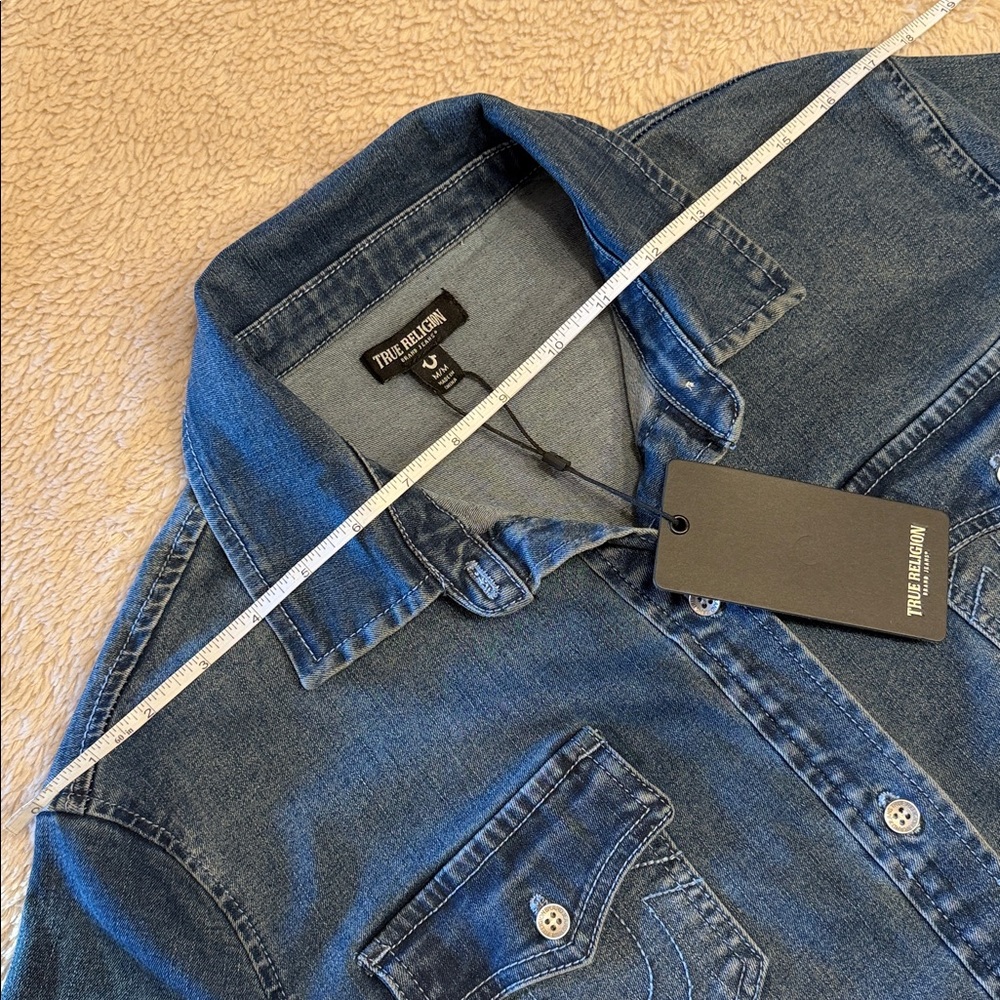 TRUE RELIGION Georgia Denim Glitter Shirt - Picture 15 of 16